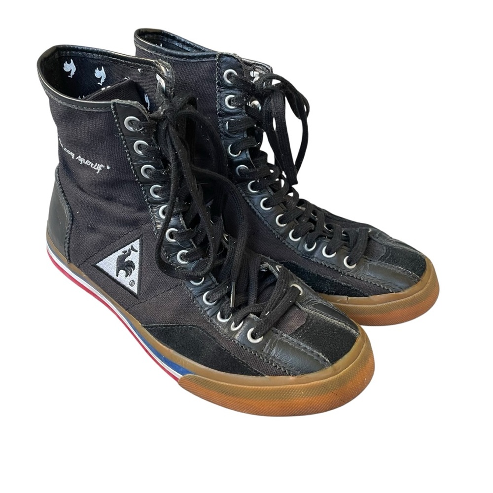 Le Coq Sportif Black and Brown High-Top Sneakers